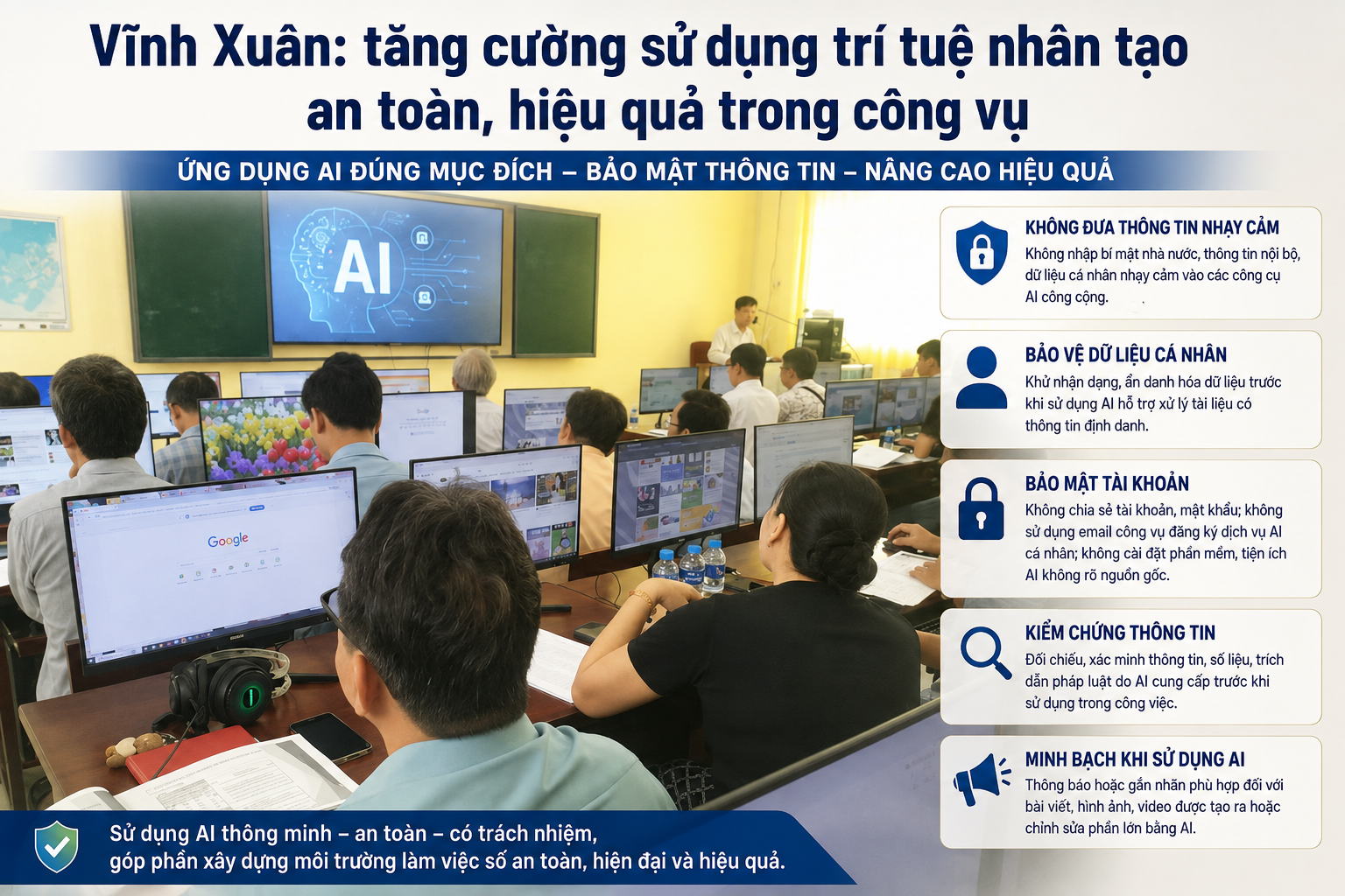 Sử dụng trí tuệ nhân tạo an toàn, hiệu quả trong công vụ