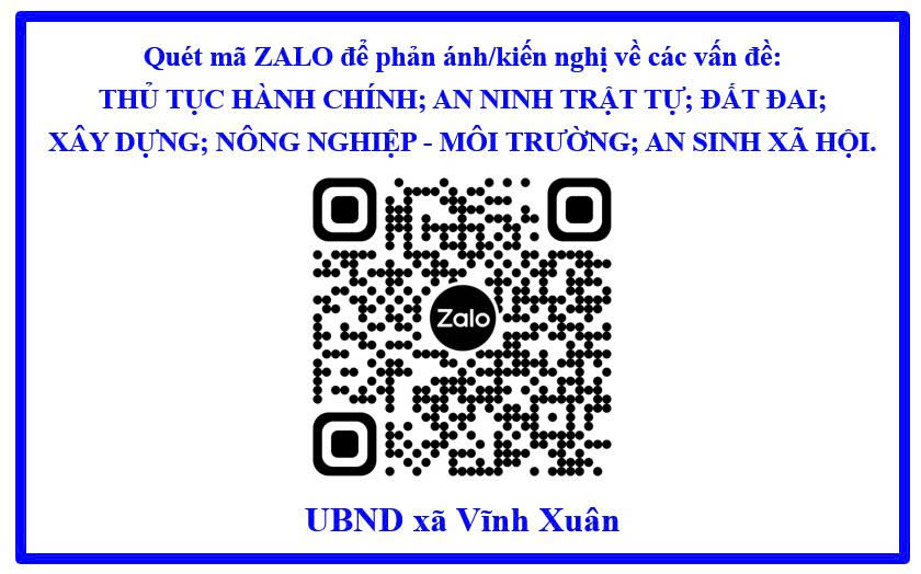 Vĩnh Xuân giới thiệu Website và Zalo OA chính thức của UBND xã