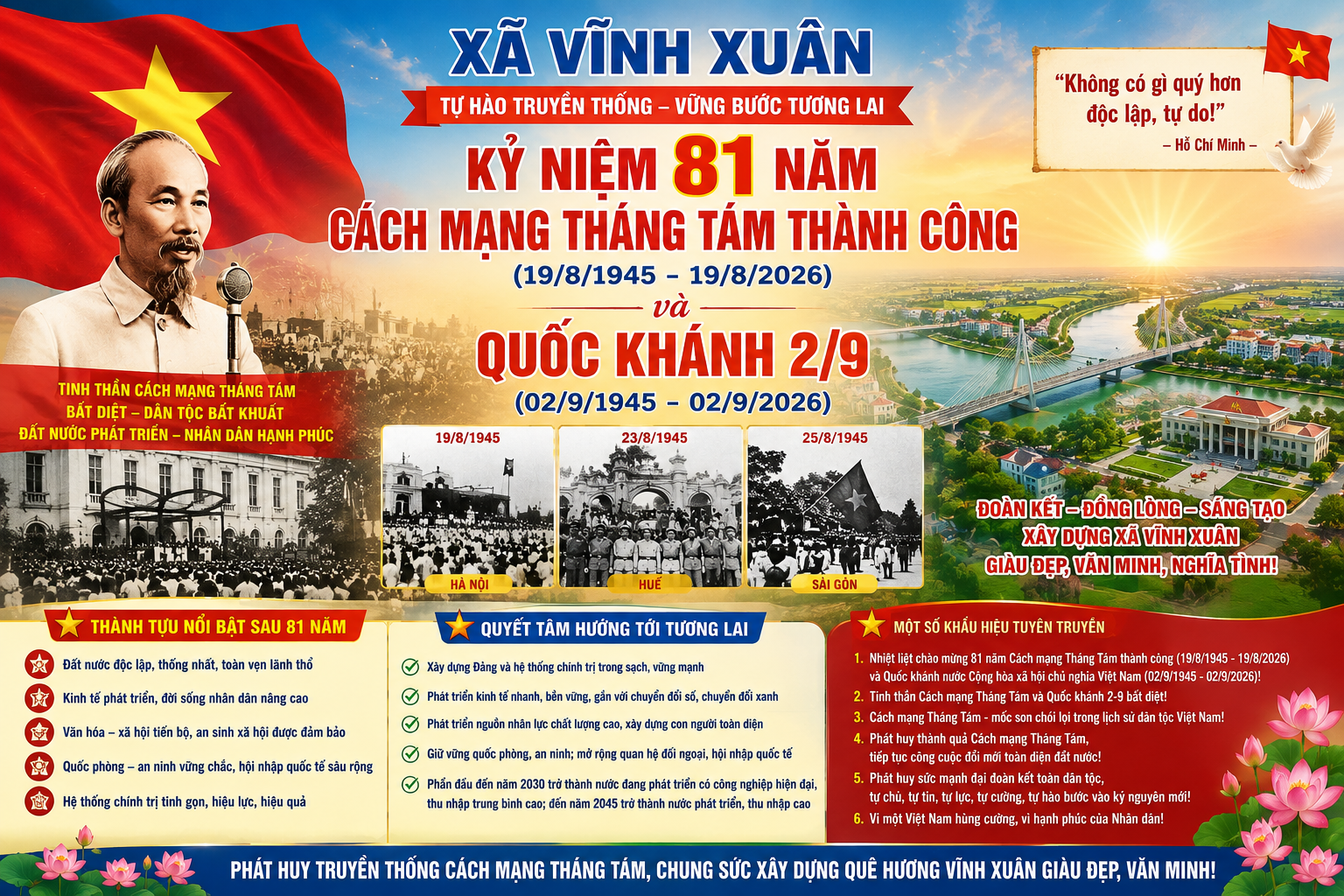 Cách mạng Tháng Tám năm 1945 – mốc son chói lọi, mở ra kỷ nguyên độc lập, tự do